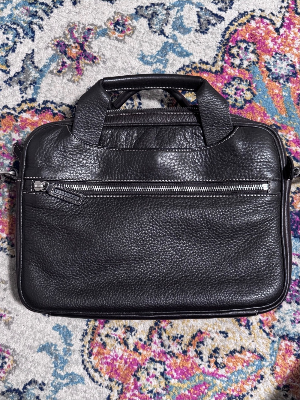 LEVENGER Men's Leather Mini Bomber Briefcase Bag